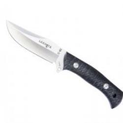 Poignard Muela LAKHOTA lame 12 cm acier inox 1.4116, manche micarta noir, étui cuir.