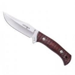Poignard Muela LAKHOTA lame 12 cm acier inox 1.4116, manche micarta marron, étui cuir.