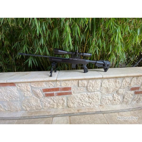 Carabine ISSC SPA 22 ATS cal.22lr + lunette RTI 8-32x56 + bipied + cache flamme + mallette