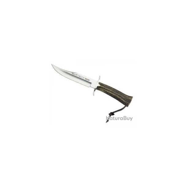 Poignard Muela GREDOS lame 16 cm acier inox X50CrMoV15 manche bois de cerf +tui
