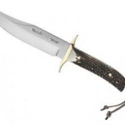 Poignard Muela  BOWIE lame 16 cm acier inox X50CrMoV15, manche bois de cerf +étui