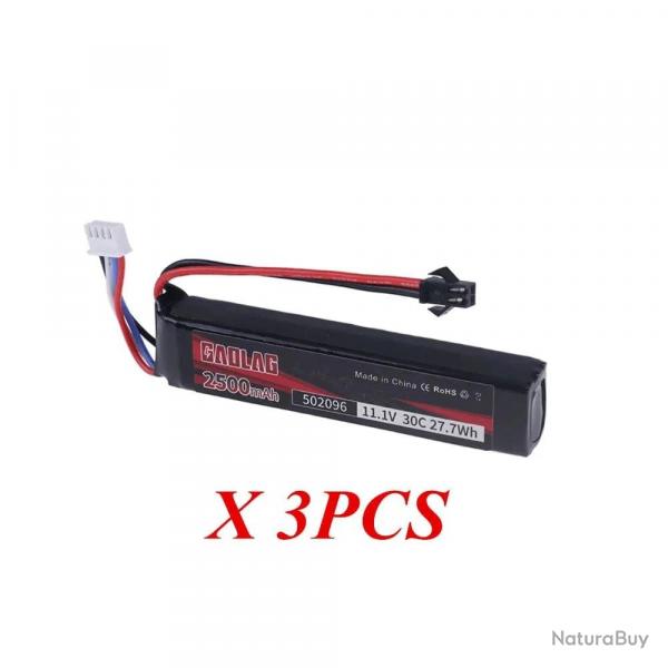 Batterie LiPo 502096 11,1 V 3S 2500 mAh 30 C - 3pcs SM