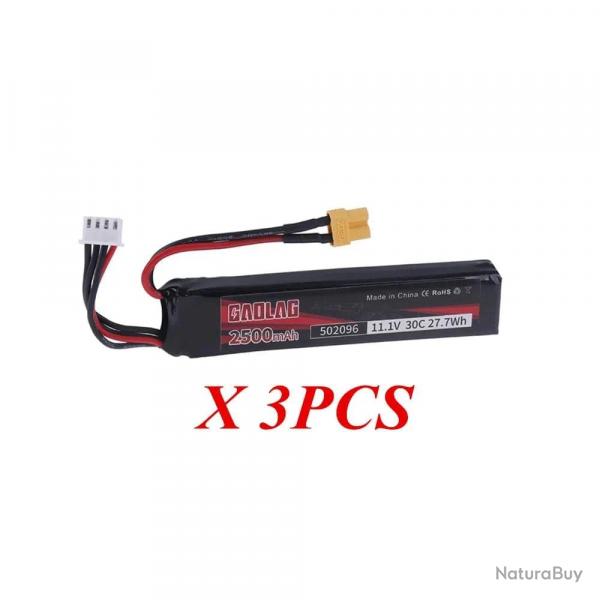 Batterie LiPo 502096 11,1 V 3S 2500 mAh 30 C - 3pcs XT30