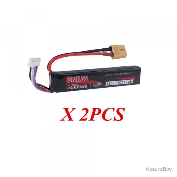 Batterie LiPo 502096 11,1 V 3S 2500 mAh 30 C - 2pcs XT60