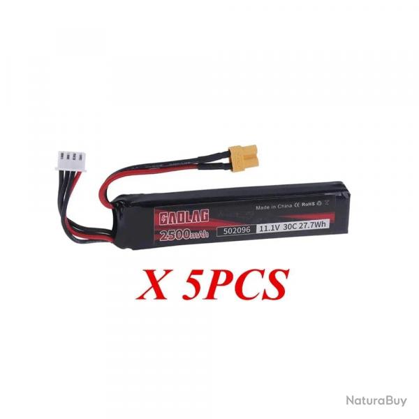 Batterie LiPo 502096 11,1 V 3S 2500 mAh 30 C - 5pcs XT30