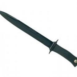Poignard Muela ESCORP  lame noire 19 cm acier inox 420, manche gomme noire +étui
