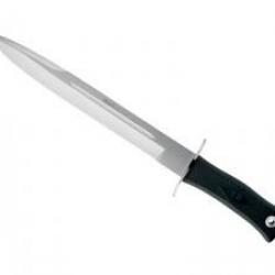 Poignard Muela ESCORP lame 26 cm acier inox X50Cr15MoV, manche gomme noire  +étui