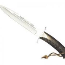 Poignard Muela ALCARAZ lame 19 cm acier inox X50CrMoV15, manche cerf véritable garde inox +étui