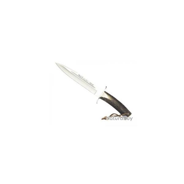 Poignard Muela ALCARAZ lame 19 cm acier inox X50CrMoV15, manche cerf vritable garde inox +tui