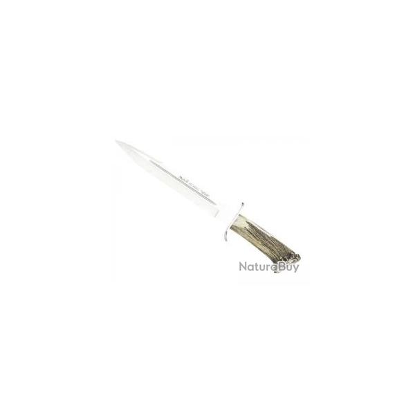 Poignard Muela ALCARAZ lame 26 cm acier inox X50CrMoV15, manche cerf vritable garde inox +tui