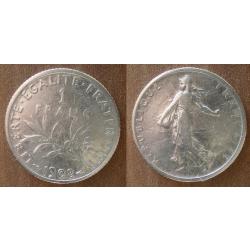 France 1 Franc 1908 Semeuse par Roty Piece Argent Francs