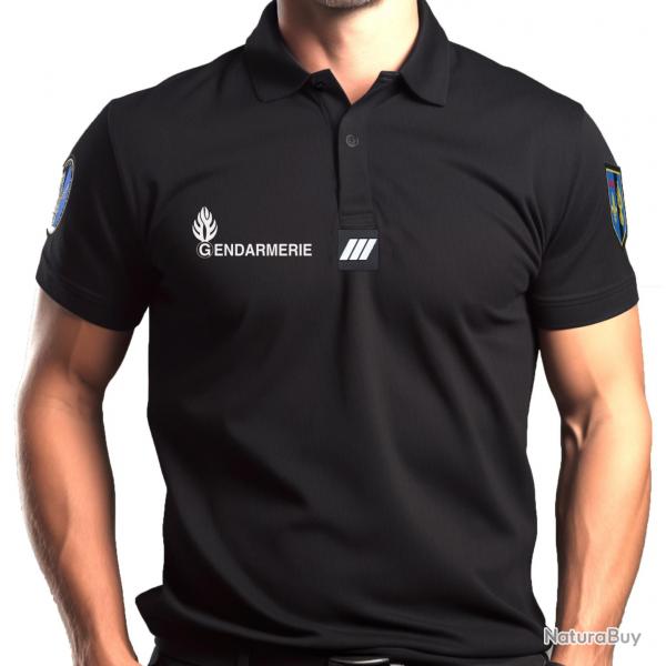Polo Homme allg Gendarmerie Noir 48