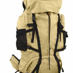 Sac à dos de randonnée kaki 60L en tissu Oxford - Pour homme aventurier et activités outdoor