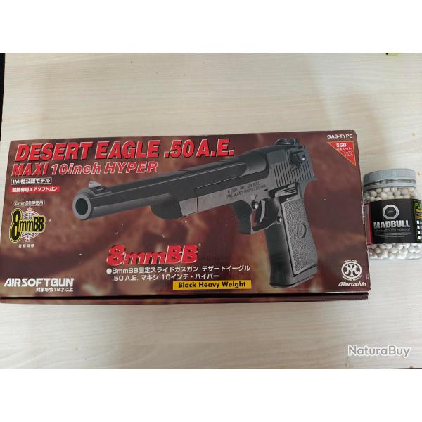 Desert Eagle .50 A.E Maxi 10" Hyper NBB - 8mm / Noir - Marushin