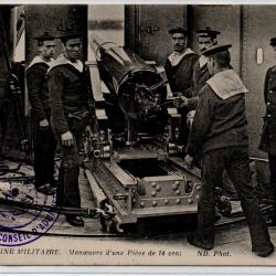 CPA -Marine Militaire - Manoeuvre dune Pièce de 14 cent  N°3919