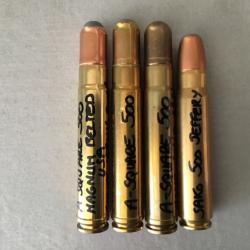 Superbe lot de munitions en 500 , dont 1 rare...