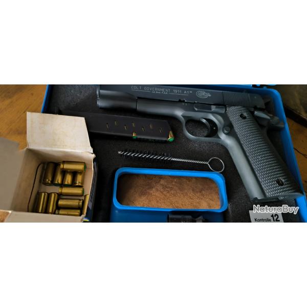 PISTOLET D ALARME COLT GOUVERNEMENT 1911  A1 BLACK CAL 9MM / ETAT NEUF DANS SON BOX ORIGINE CAT C