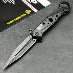 Couteau Tactical Smith&Wesson M&P Lame Acier Inoxydable Poignée Aluminium Noir Linerlock Clip