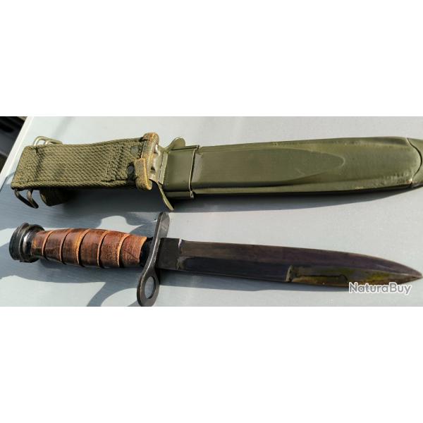POIGNARD US ORIGINAL WW2  AVEC MARQUAGE DE GARDE KIFFE JAPAN AVEC SON FOUREAU US.M8AI /PWH