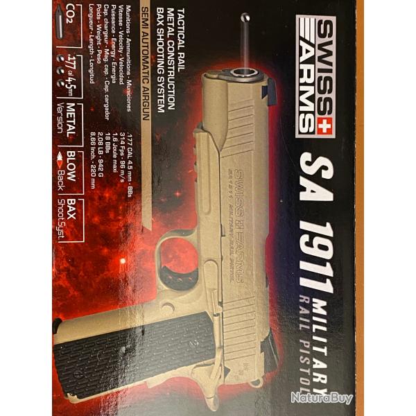 Swiss Arms Colt 1911 sable 4,5 BBS, jamais tir