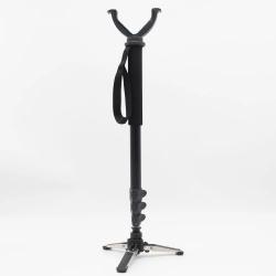 Monopode de Chasse + Tête en V Pivotante & Trépied Rotatif 360°Support Tir pour Carabine  Réglable