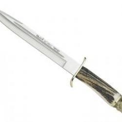 Poignard Muela ALCARAZ lame 26 cm acier inox X50CrMoV15 manche bois de cerf +étui