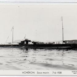 CPA - Marine Militaire Française - " ACHÉRON " Sous - Marin 7-6-1938  N°3933