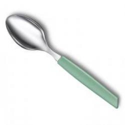 Cuillère à soupe Victorinox Swiss Modern, lame crantée 12 cm inox, manche polypropylène vert pastel
