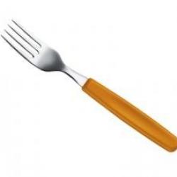 Fourchette Victorinox en acier inox 18/10, manche polypropylène orange
