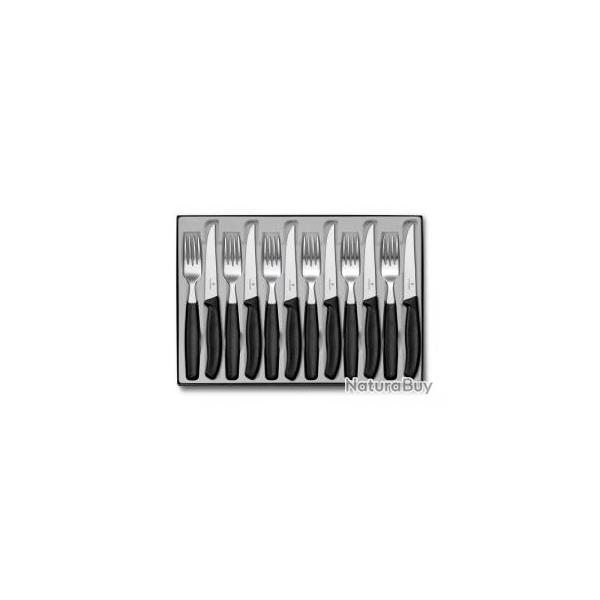 Mnagre Victorinox 12 pices Swissclassic en acier inox 18/10, manche polypropylne noir