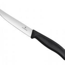 Couteau Victorinox steak/pizza « gourmet », lame 12 cm inox, manche polypropylène noir.