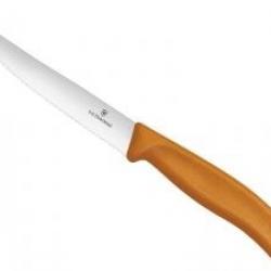 Couteau Victorinox steak/pizza « gourmet », lame 12 cm inox cranté, manche polypropylène orange