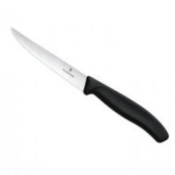 Boîte de 6 couteaux Victorinox steak, lame crantée 11 cm inox, manche polypropylène noir.