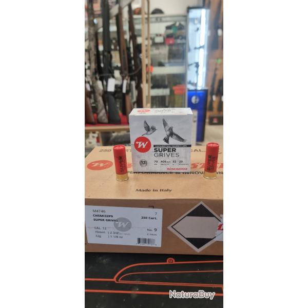 125 cartouches Winchester super grives cal 12 en 32gr