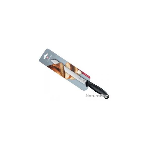 Couteau  pain Victorinox, lame  dents 21 cm inox, manche polypropylne noir