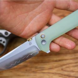 Couteau North Mountain Blade Chop2 Lame Acier SLD-Magic Manche G10 Jade Button Lock NMB2407J
