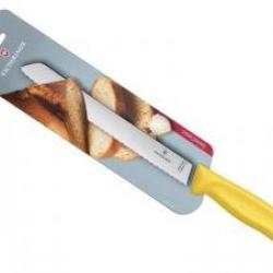 Couteau à pain Victorinox, lame à dents 21 cm inox, manche polypropylène jaune