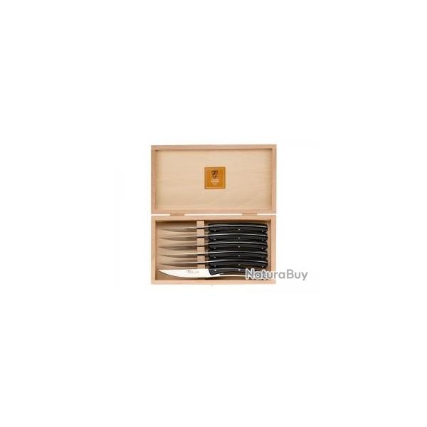 Coffret 6 couteaux table  Le Thiers  modle Liner, 23 cm inox brillant
