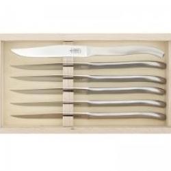 Coffret 6 couteaux table Laguiole G. DAVID monobloc, 23 cm, inox microdentés.