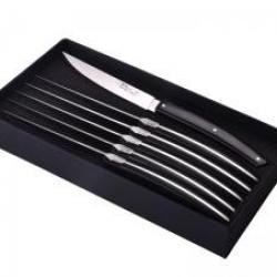 Coffret 6 couteaux table Le Thiers par GOYON-CHAZEAU Pirou Brasserie 23 cm, acier X46CR13 mat gris