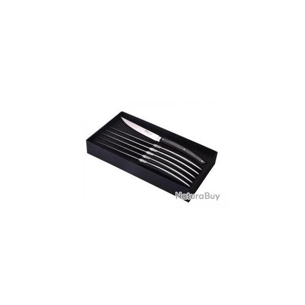 Coffret 6 couteaux table Le Thiers par GOYON-CHAZEAU Pirou Brasserie 23 cm, acier X46CR13 mat gris