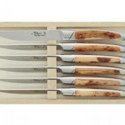Coffret 6 couteaux table Le Thiers  « Avantage » 23 cm forgés à chaud acier X46CR13 manche genévrier