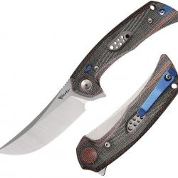 Couteau Reate PL-7 Pivot Lock Lame Acier Nitro-V Manche Micarta Red/Black KIVT REA191