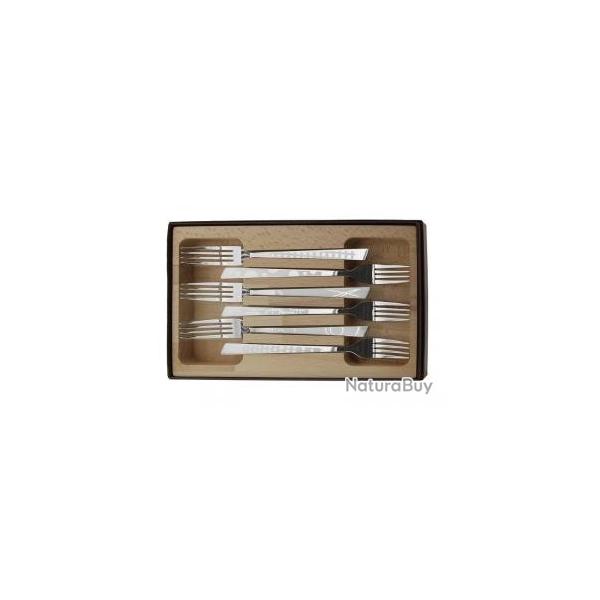 Coffret 6 fourchettes par Roger Orfvre, 20 cm, tout inox, dcors  Maison .