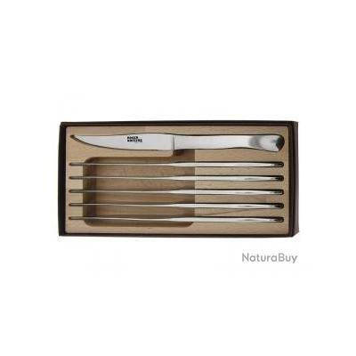 Coffret De 6 Couteaux De Table G DAVID – Inox Monobloc 23 Cm – Lame Microdentée – Neuf