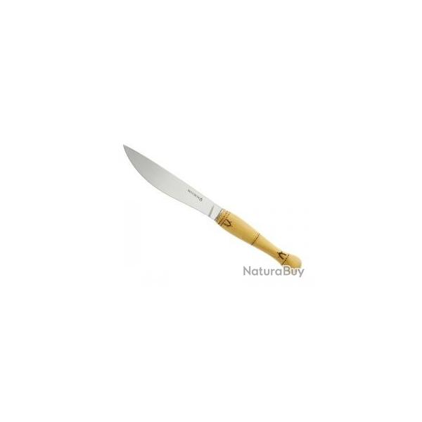 Couteau  fromage NONTRON, acier inox T12, manche boule en buis pyrograv.
