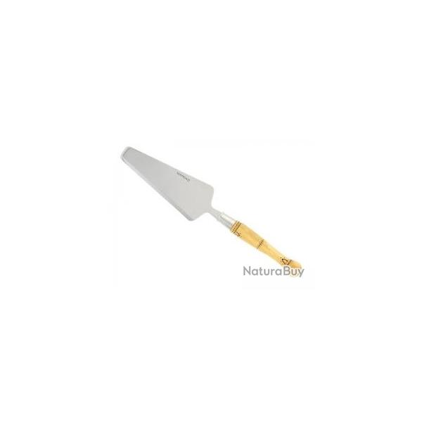 Pelle  tarte NONTRON, acier inox T12, manche boule en buis pyrograv