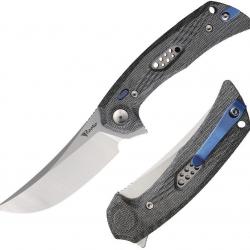 Couteau Reate PL-7 Pivot Lock Lame Acier Nitro-V Manche Micarta Black KIVT REA193