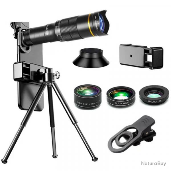 Tlescope Monoculaire Zoom 32X HD 4K Professionnel avec Trpied Objectif Tlphoto pour Smartphone