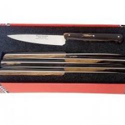 Coffret 6 couteaux office GOYON-CHAZEAU Le P'tit Tradi 20 cm acier 14C28N Manche grenadille